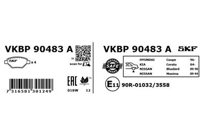 SKF VKBP 90483 A EAN: 7316581301249.