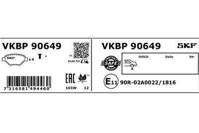 SKF VKBP 90649 EAN: 7316581494460.