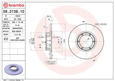 BREMBO 08.2138.10 EAN: 8020584213810.