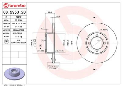 BREMBO 08.2953.20 EAN: 8020584295328.