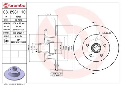 BREMBO 08.2981.10 EAN: 8020584298114.