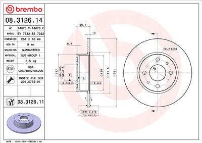 BREMBO 08.3126.11 EAN: 8020584213926.