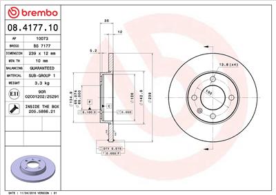 BREMBO 08.4177.10 EAN: 8020584417713.