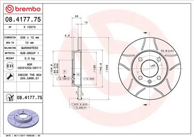 BREMBO 08.4177.75 EAN: 8020584011201.