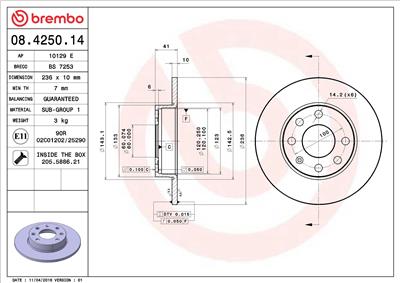 BREMBO 08.4250.14 EAN: 8020584013168.