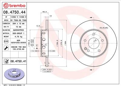 BREMBO 08.4750.41 EAN: 8020584032800.