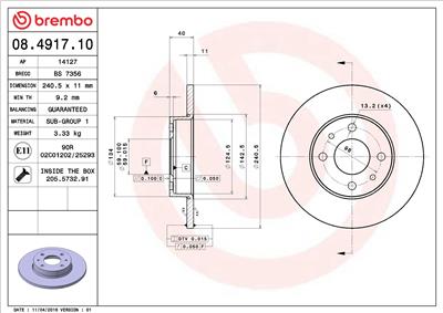 BREMBO 08.4917.10 EAN: 8020584491713.