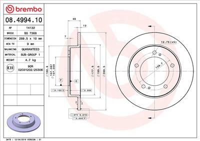 BREMBO 08.4994.10 EAN: 8020584499412.
