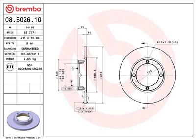 BREMBO 08.5026.10 EAN: 8020584502617.