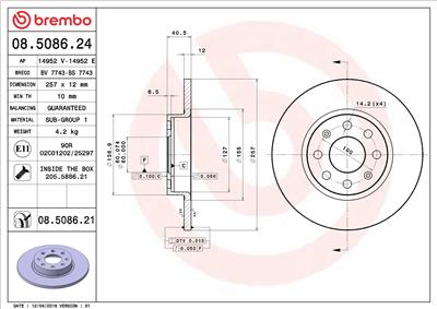 BREMBO 08.5086.21 EAN: 8020584030974.
