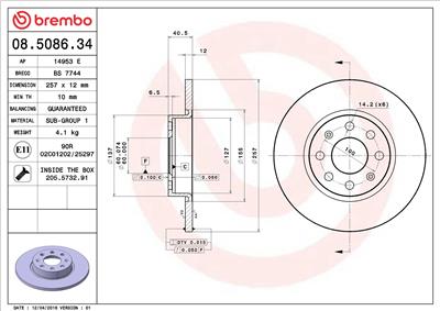 BREMBO 08.5086.34 EAN: 8020584508633.