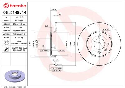 BREMBO 08.5149.14 EAN: 8020584013212.