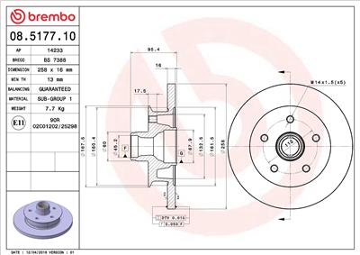 BREMBO 08.5177.10 EAN: 8020584517710.