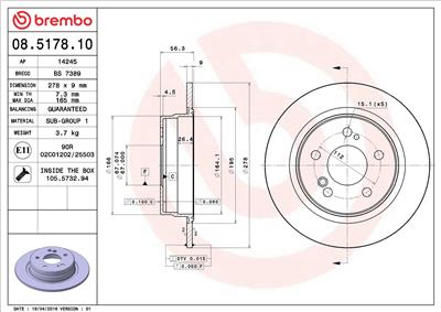 BREMBO 08.5178.10 EAN: 8020584517819.