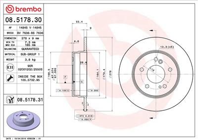 BREMBO 08.5178.31 EAN: 8020584014196.