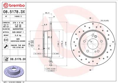 BREMBO 08.5178.3X EAN: 8020584215234.