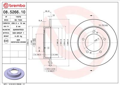 BREMBO 08.5266.10 EAN: 8020584526613.