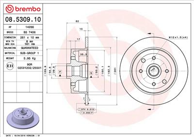 BREMBO 08.5309.10 EAN: 8020584530917.