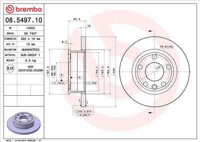 BREMBO 08.5497.10 EAN: 8020584549711.