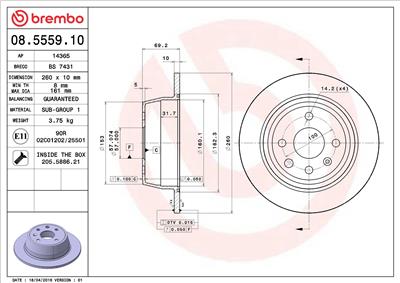 BREMBO 08.5559.10 EAN: 8020584555910.