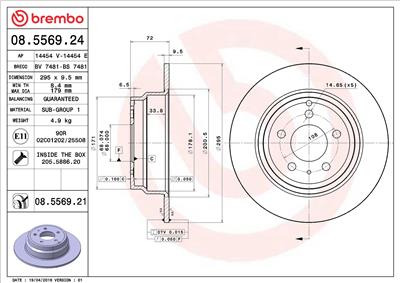 BREMBO 08.5569.21 EAN: 8020584014790.