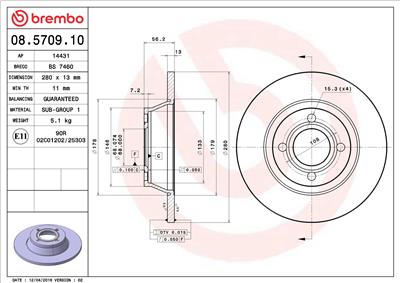 BREMBO 08.5709.10 EAN: 8020584570913.