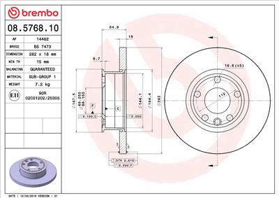 BREMBO 08.5768.10 EAN: 8020584576816.