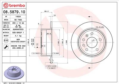 BREMBO 08.5879.10 EAN: 8020584587911.
