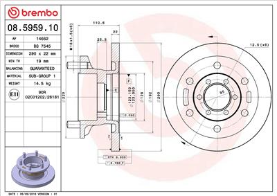 BREMBO 08.5959.10 EAN: 8020584595916.