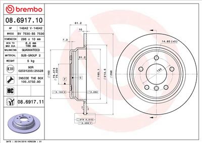 BREMBO 08.6917.11 EAN: 8020584014585.