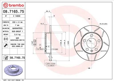 BREMBO 08.7165.75 EAN: 8020584013663.