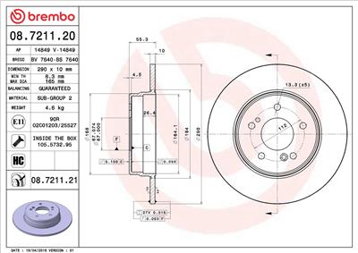 BREMBO 08.7211.21 EAN: 8020584013724.