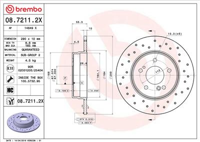 BREMBO 08.7211.2X EAN: 8020584215258.