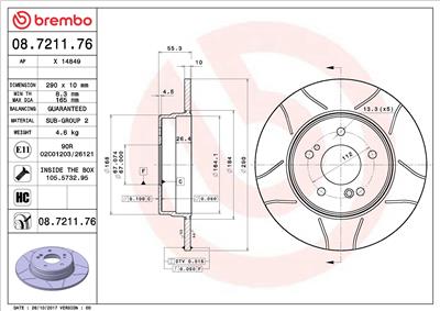 BREMBO 08.7211.76 EAN: 8020584721179.