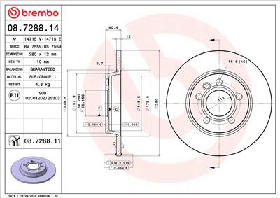 BREMBO 08.7288.11 EAN: 8020584210475.