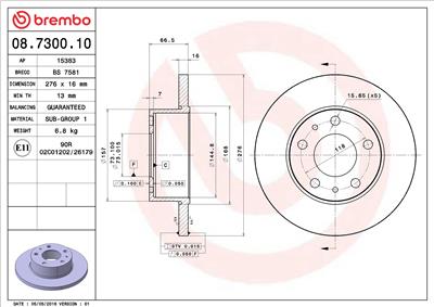 BREMBO 08.7300.10 EAN: 8020584730010.