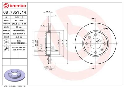 BREMBO 08.7351.14 EAN: 8020584012444.