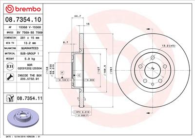 BREMBO 08.7354.11 EAN: 8020584038086.