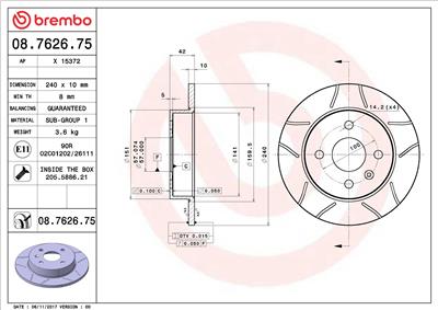 BREMBO 08.7626.75 EAN: 8020584762677.