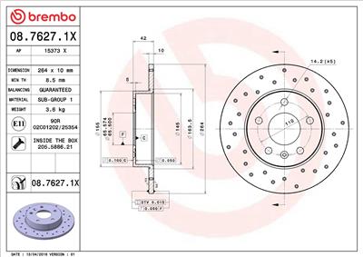 BREMBO 08.7627.1X EAN: 8020584212264.