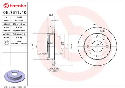 BREMBO 08.7811.10 EAN: 8020584781111.