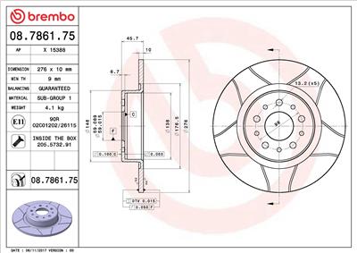 BREMBO 08.7861.75 EAN: 8020584014967.