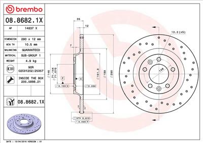 BREMBO 08.8682.1X EAN: 8020584215265.