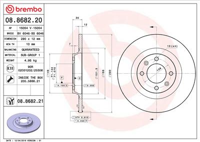 BREMBO 08.8682.21 EAN: 8020584035979.