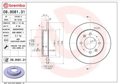 BREMBO 08.9081.31 EAN: 8020584234471.
