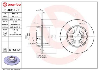 BREMBO 08.9084.11 EAN: 8020584015612.