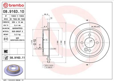 BREMBO 08.9163.11 EAN: 8020584017296.