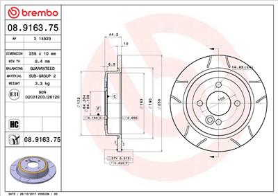 BREMBO 08.9163.75 EAN: 8020584015001.
