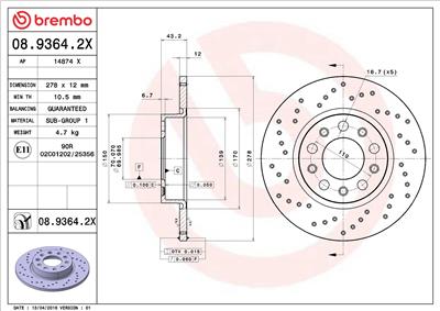 BREMBO 08.9364.2X EAN: 8020584217573.