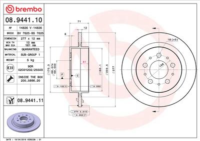 BREMBO 08.9441.11 EAN: 8020584032831.